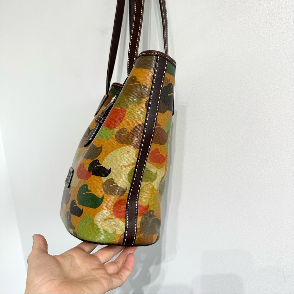 Dooney & Bourke Duck Print Camouflage Tote Bucket Bag vintage rare print - Picture 4 of 14